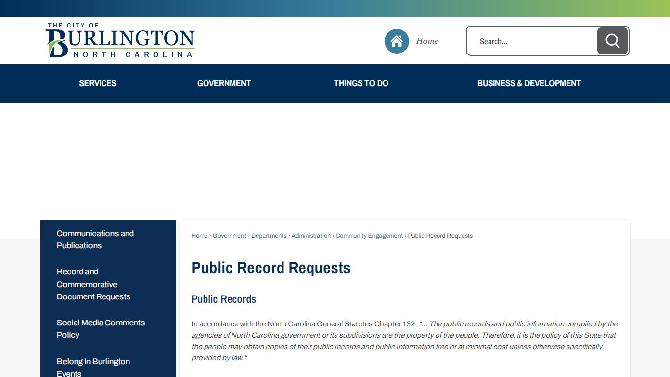 Public Record Requests | Burlington, NC - Official Website